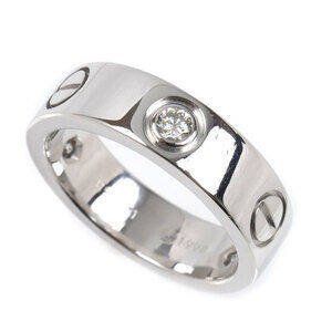 CARTIER Authentic 18k Silver Diamond Love Ring